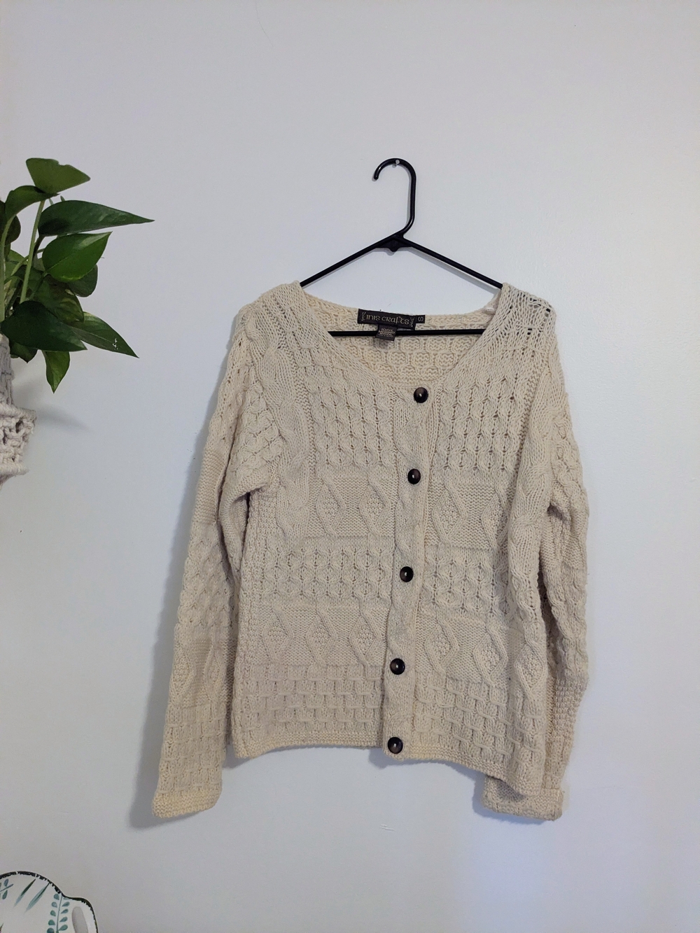 Cozy Cream Cable Knit Button-Up Sweater Cardigan